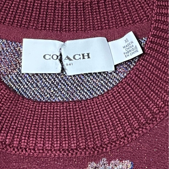 Coach 1941 Floral Print Wool Blend Jacquard sweater. Size XS. NWOT $295. - Picture 2 of 3